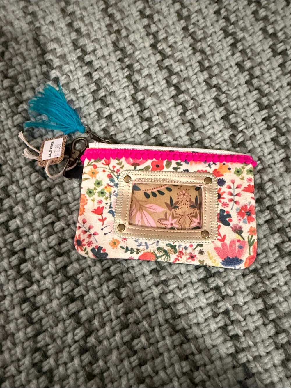 Hallmark Floral 'Kindness Matters' Coin Purse - Black, Pink & Teal